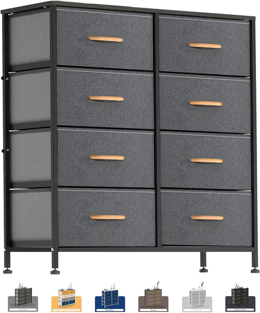 Light Grey 8 Drawer Storage Organizer Dresser