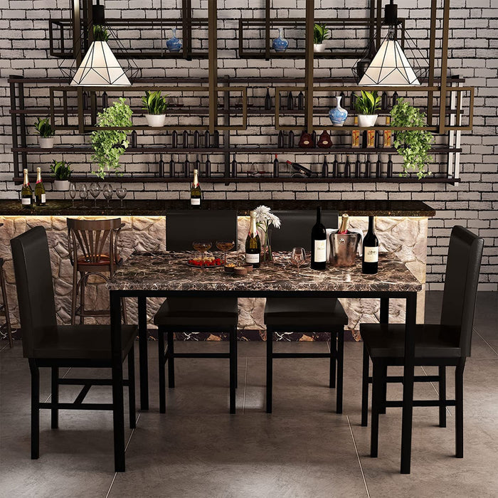 Faux Marble Dining Set, Small Spaces Kitchen, Black