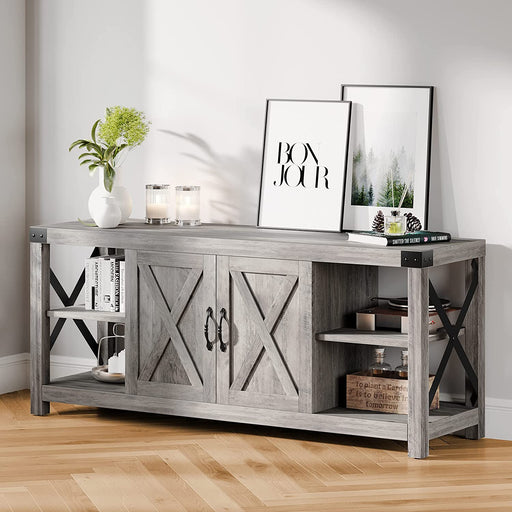 Farmhouse Grey TV Stand for 65″ TV