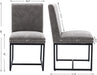 Set of 2 Grey Leather Dining Chairs