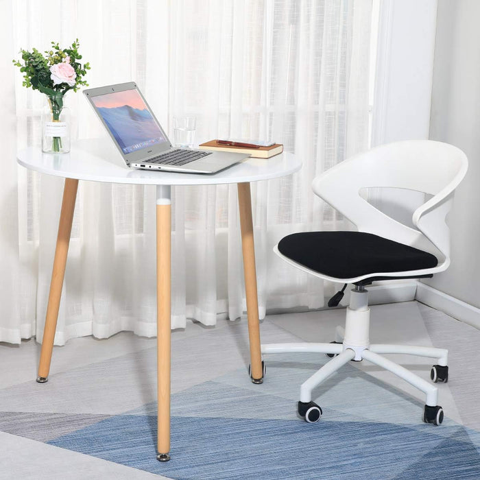 Dining Table with Modern round White Top