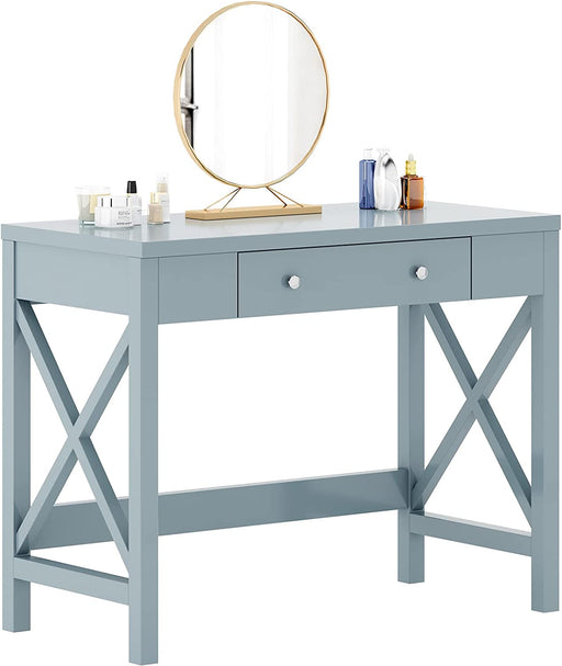 Grey Blue Makeup Vanity Table with Drawer