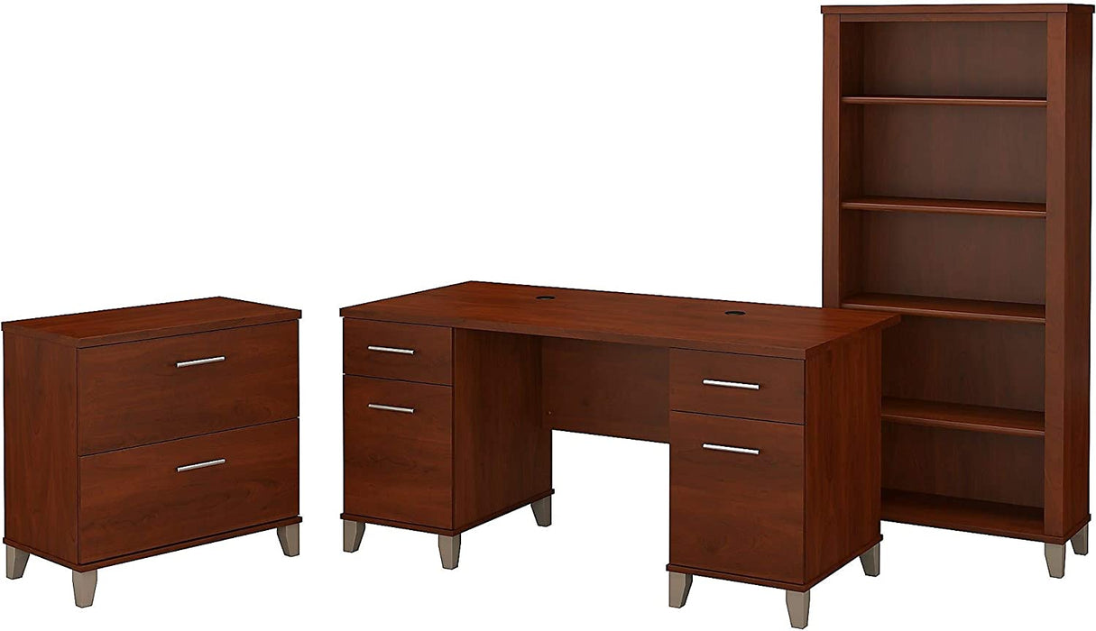 Somerset Office Desk with Lateral File Cabinet