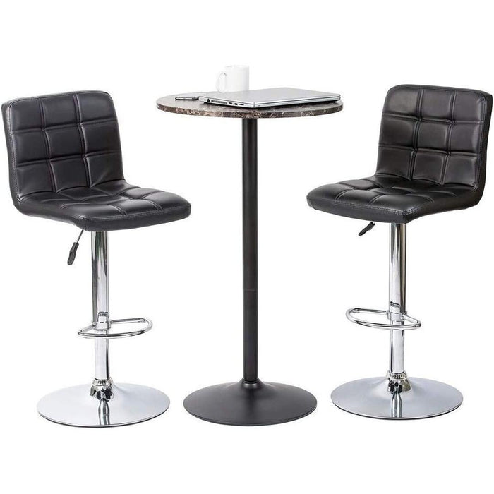 Round Bar and Pub Table with Faux Marble Top