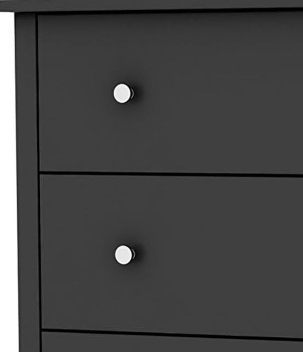 Black 5-Drawer Dresser with Nickel Handles