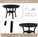 5-Piece round Kitchen Dining Table Set with Upholstered Chairs, Espresso