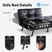 Black Memory Foam Futon Sofa Bed for Small Spaces