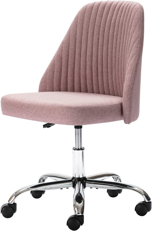 Modern Pink Rolling Desk Chair with Wheels