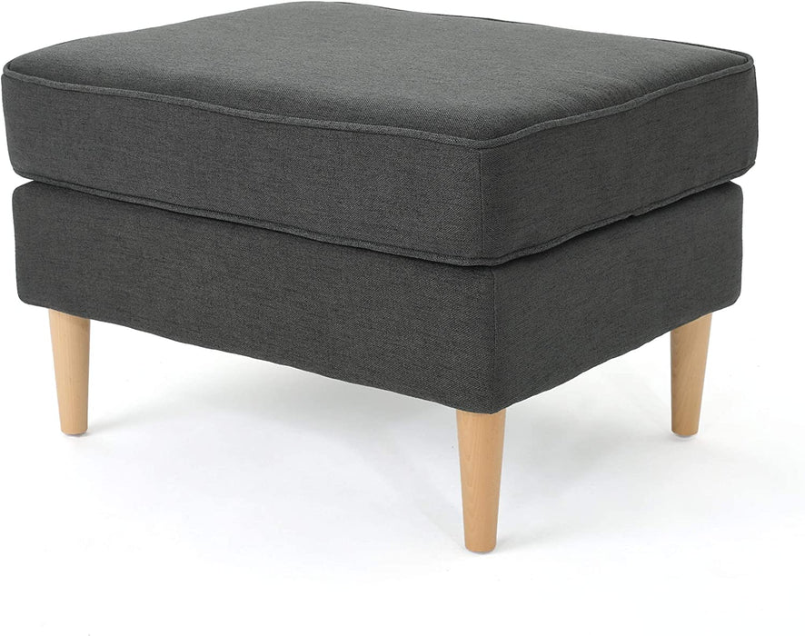 Dark Grey Mid Century Modern Ottoman