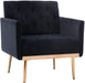 Modern Black Velvet Accent Chair with Arms