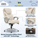 Ergonomic Cream Leather Executive Chair for Health and Wellness