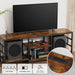 Rustic 3-Tier TV Console with Power Outlet