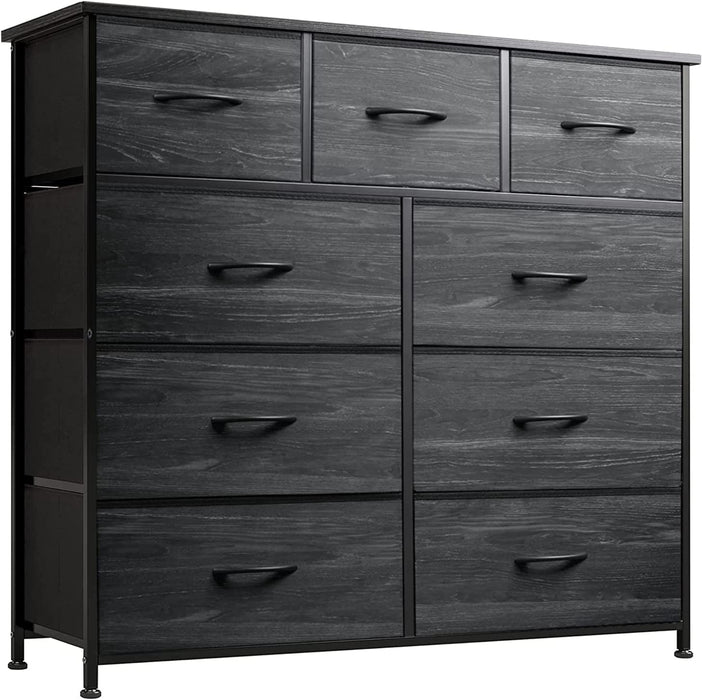 Fabric Furniture 9-Drawer Wood Grain Dresser for Bedroom