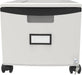 Gray Locking File Cabinet with Casters