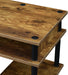 Barnwood/Black Student Desk with Shelves, No Tools