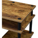 Barnwood/Black Student Desk with Shelves, No Tools