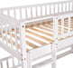 Twin Low Bunk Bed with Openable Fence and Slide, White