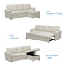 L-Shaped Velvet Sleeper Sectional with Storage