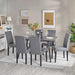 Set of 4 Gray Armless Dining Chairs with PU Leather