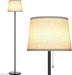 Modern Black Standing Floor Lamp with Linen Shade