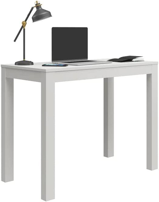 White Parsons Desk with Drawer, 19.7D X 39W X 30H