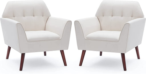 Mid-Century Tufted Accent Arm Chairs Set