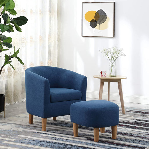 Mid Century Modern Accent Chair with Ottoman