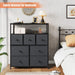 Black Grey Tall Dresser with Shelves for Bedroom & Nursery