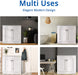 White Storage Cabinet Set with Doors and Shelf