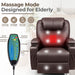 PU Leather Recliner Chair with Massage and Heat (Brown)