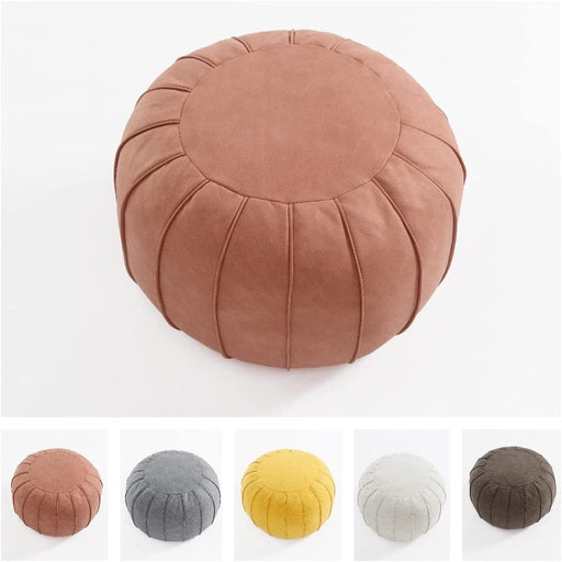 Pink Faux Suede Ottoman with Storage
