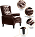 Tufted Wingback Recliner Chairs (Set of 2, Chestnut)