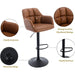 Modern Swivel Bar Stools Leather with Back and Arms