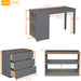 Low Loft Bed Frame with Storage Cabinet