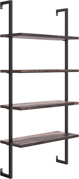 Nutmeg/Black Industrial Pipe Wall Shelves