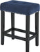 Blue Velvet Bar Table with 3 Stools, Faux Marble