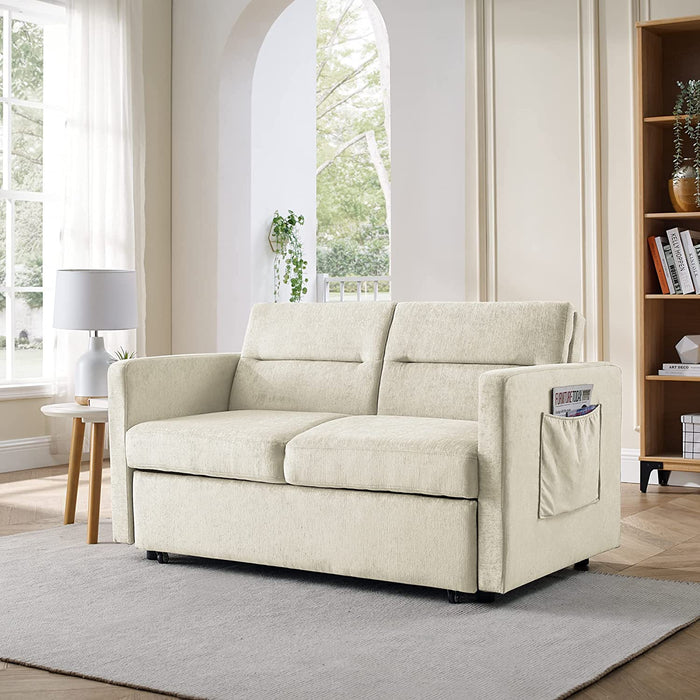 Modern Convertible Sofa Bed with Side Pockets