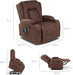 Electric Power Lift Linen Recliner Massage Chair (Brown)