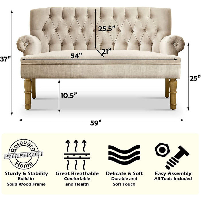 Warm Beige Love Seats Sofa Set