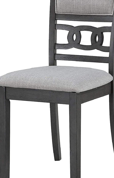 Gray 5-Piece round Dining Set with 1 Table and 4 Chairs