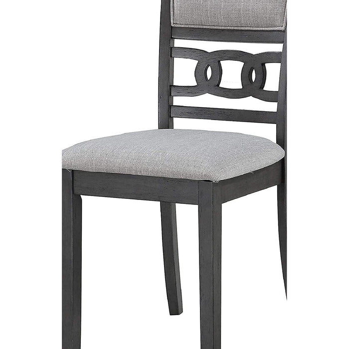 Gray 5-Piece round Dining Set with 1 Table and 4 Chairs