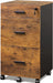 Black Wood File Cabinet with Lock and Wheels