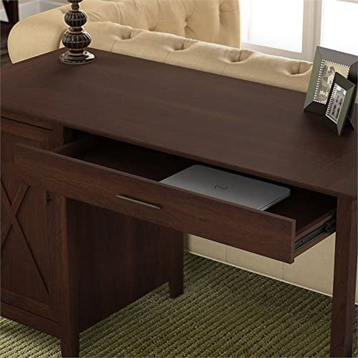 Key West Computer Desk with File Cabinet, 54W, Bing Cherry