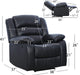 Black Recliner Chair with Overstuffed Arm and Back