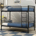 Twin Metal Bunk Bed with Trundle, White