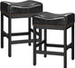 Bar Stools Set of 2, Counter Height PU Leather