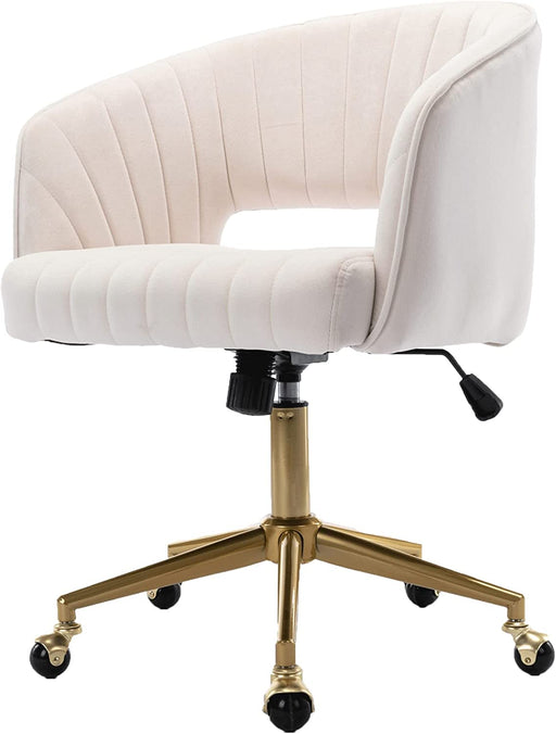 Velvet Swivel Chair with Gold Base