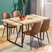 Modern 5-Piece Dining Table Set with Fabric Chairs, Brown