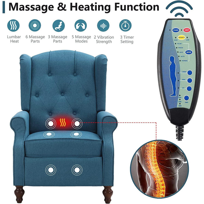 Wingback Recliner Chair with Massage and Heat (Vintage)