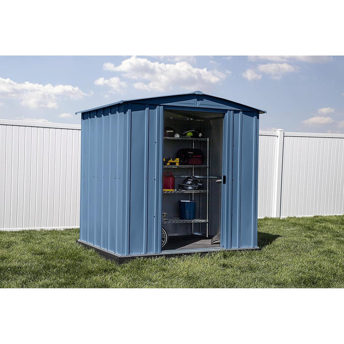 Classic Steel Storage Shed, 6X5, Blue Grey